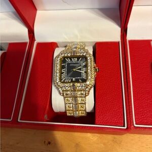 Gold and Silver Diamond Watch